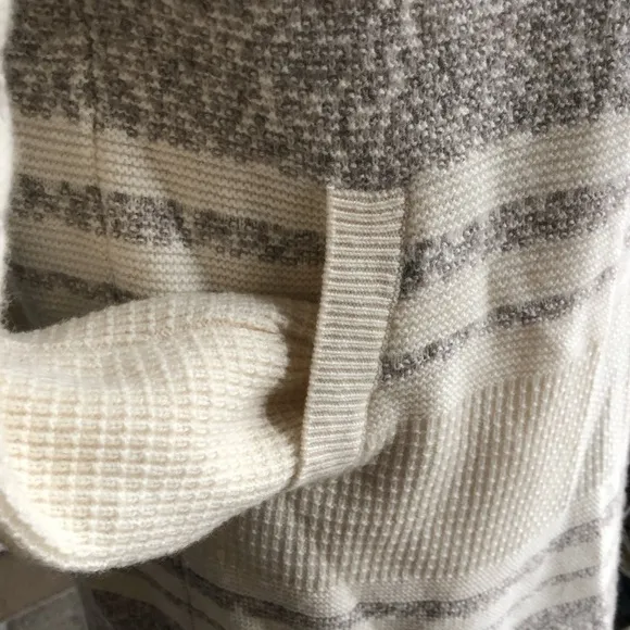 Athleta Wool And Cashmere Sweater Open Front Panorma Point Small Beige Cream