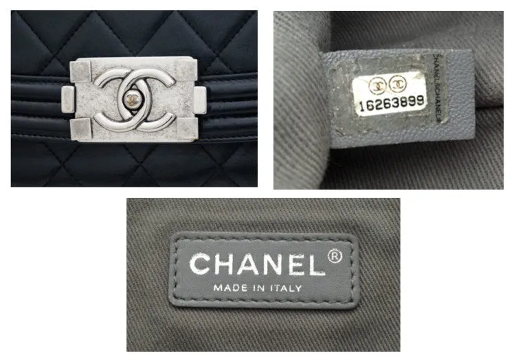 Authentic Chanel Black Lambskin Antik Boy Maxi Jumbo XL