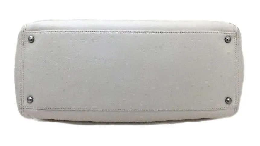 Authentic Chanel Cerf Executive White Caviar Tote