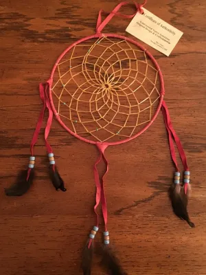 Authentic Navajo Dream Catcher 8 Inch Rose Wrap