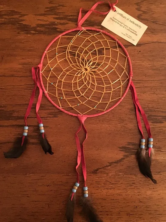 Authentic Navajo Dream Catcher 8 Inch Rose Wrap