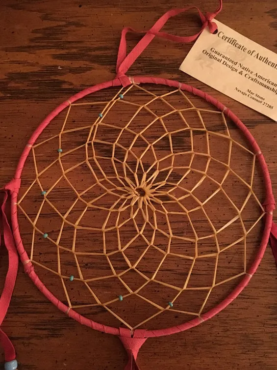 Authentic Navajo Dream Catcher 8 Inch Rose Wrap