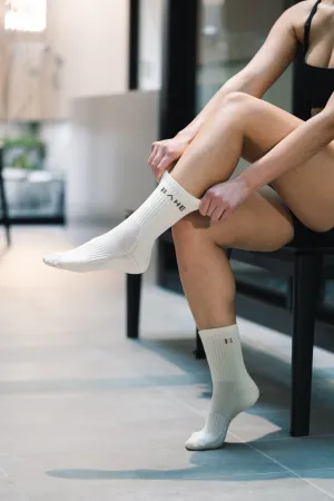 BAHE Studio Grippy Crew Socks 2 Pairs - Coconut & Powder Blue