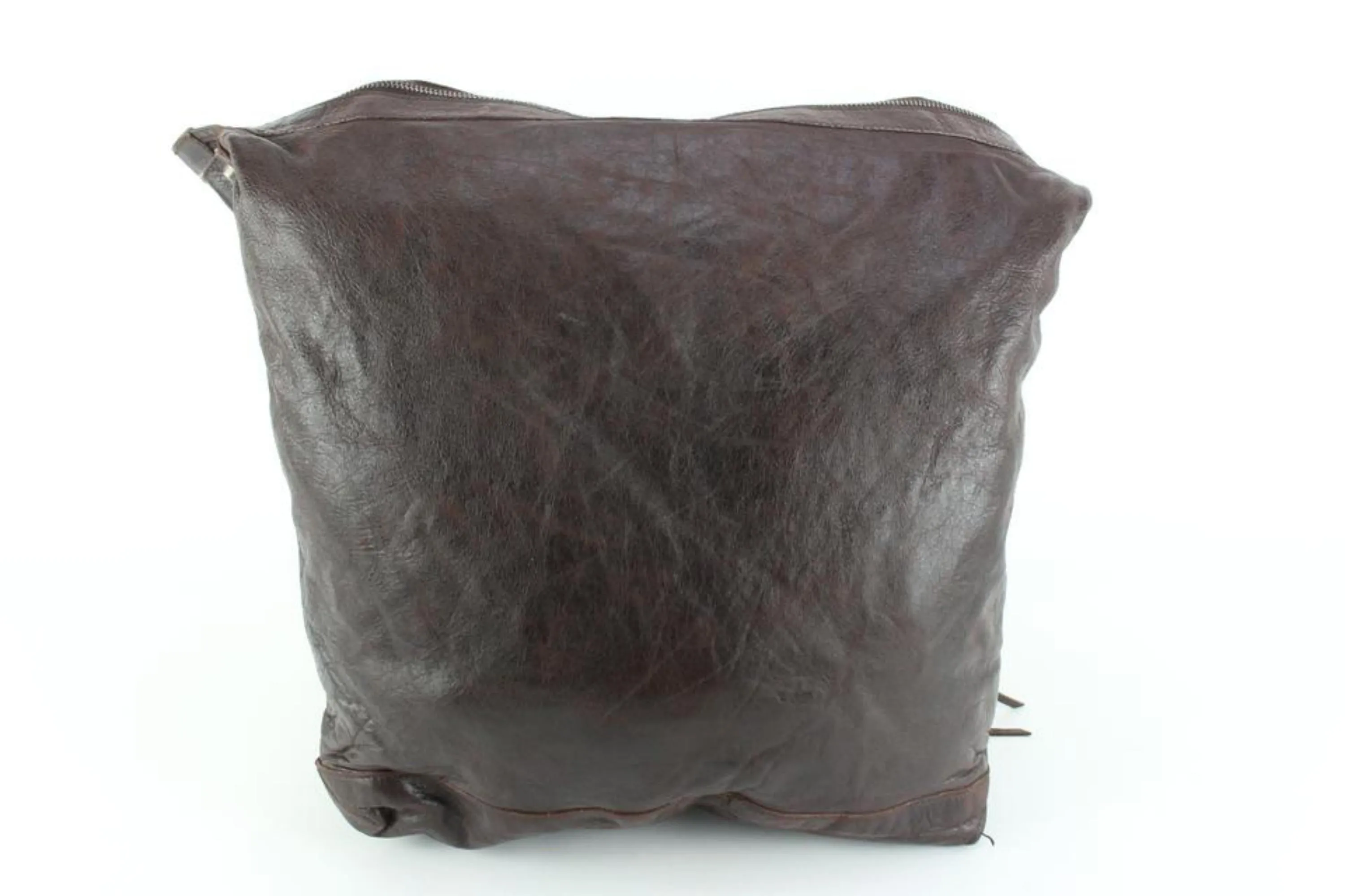 Balenciaga Chocolate Chevre Leather Men's Day Messenger Bag 30ba54s