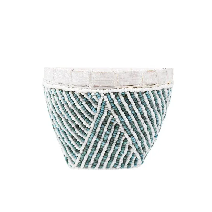 Bamboo Beaded Trinket Basket