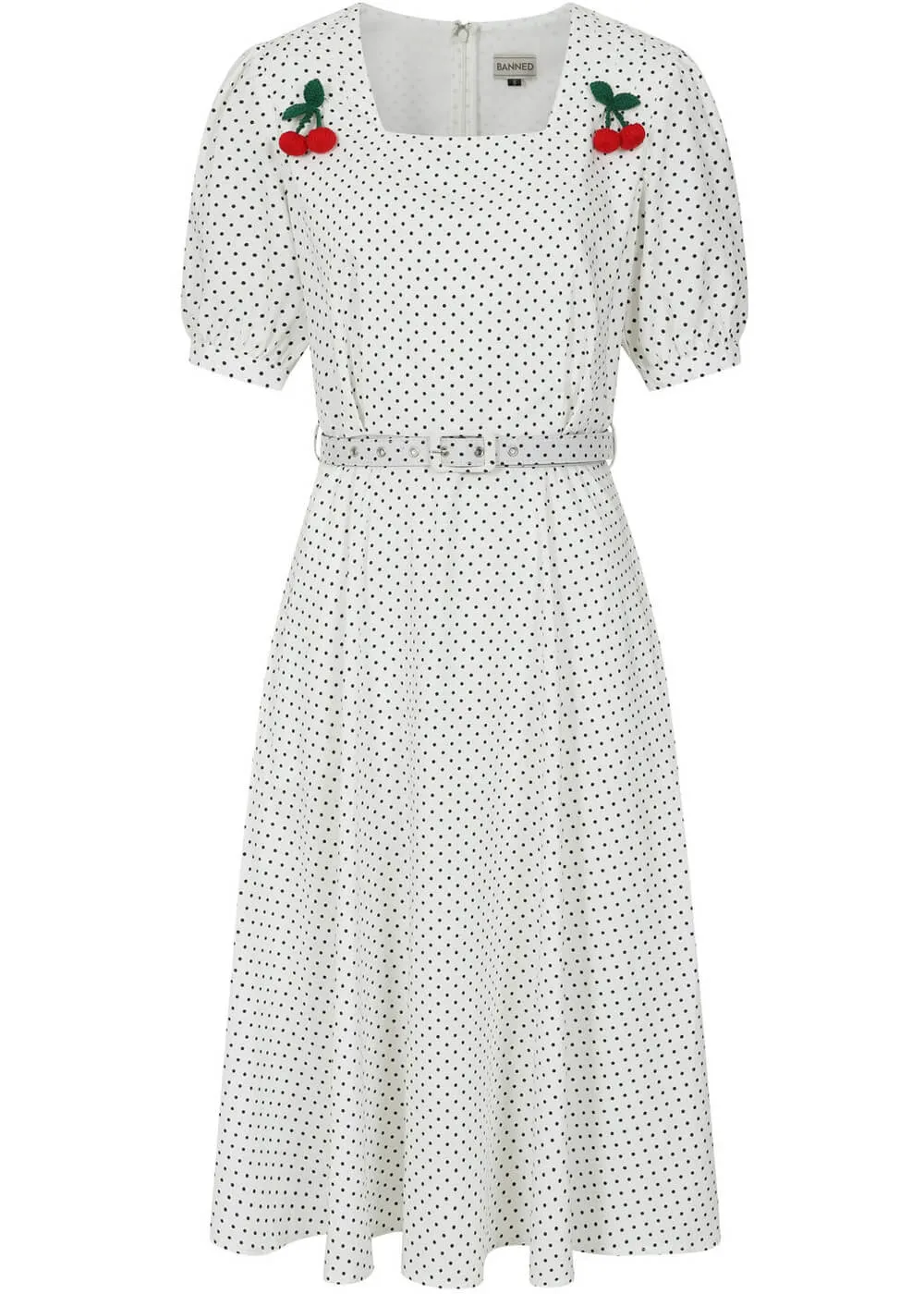 Banned Danny Sweet Spot Polkadot 40's Dress White