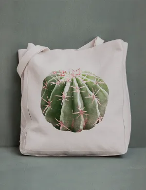 Barrel Cactus Canvas Tote Bag, College Student Gift, Christmas Gift, Mother's Day Gift