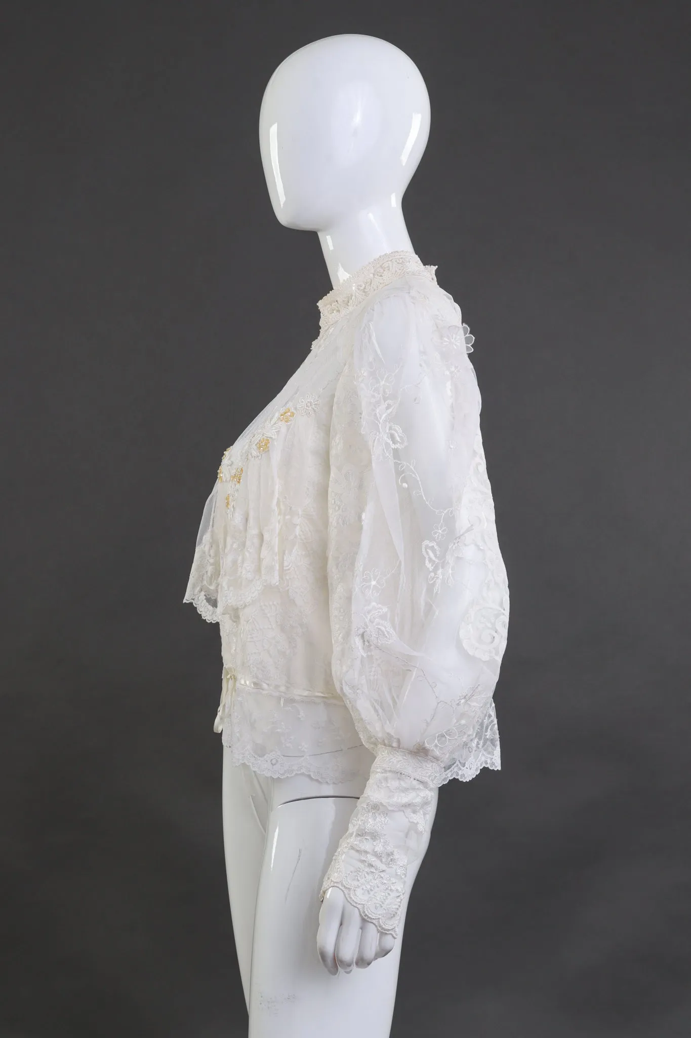 Beaded Floral Lace Blouse