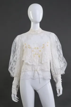 Beaded Floral Lace Blouse