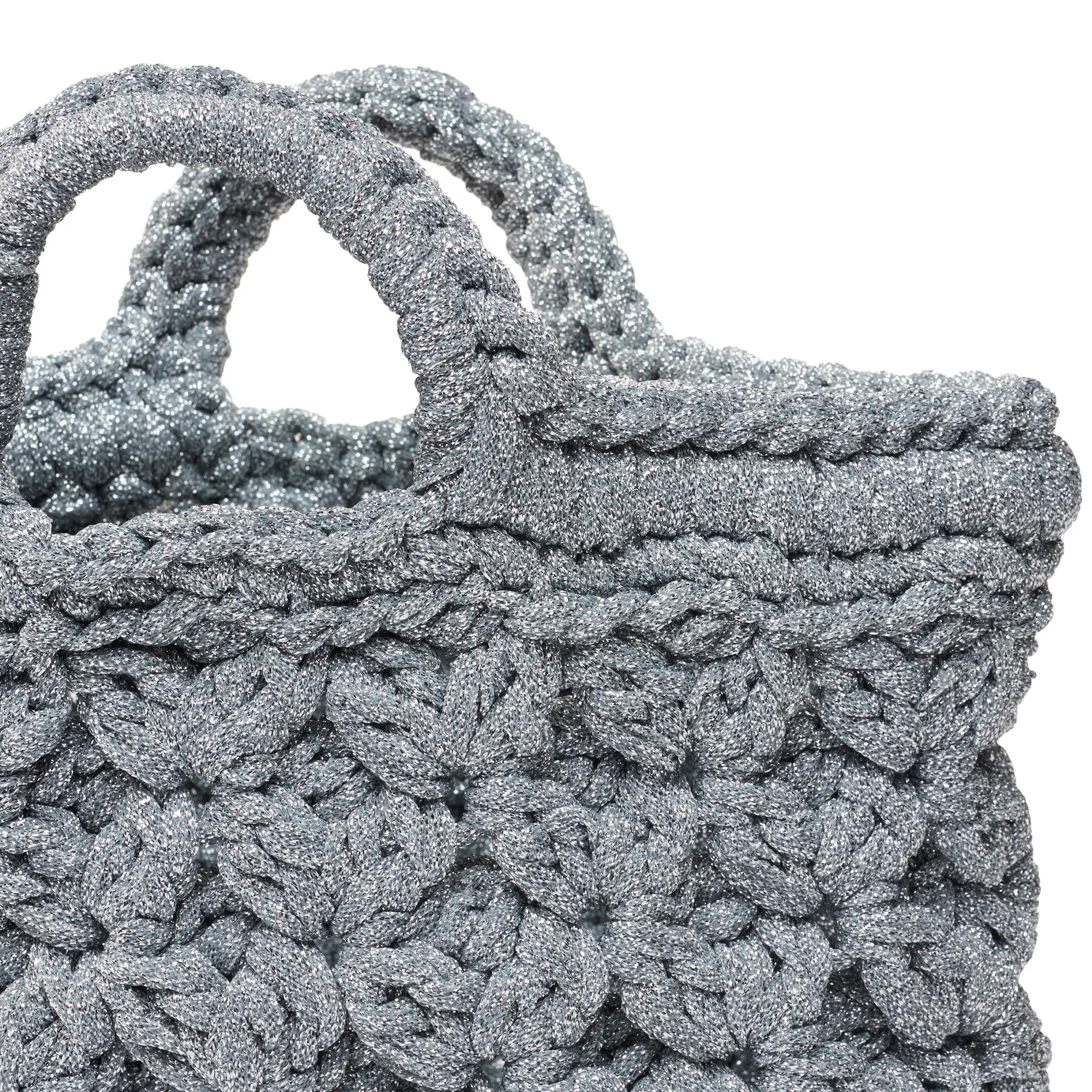Bianca Lamé Bag - Silver