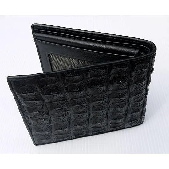 Big Black Hornback Crocodile Mens Wallet