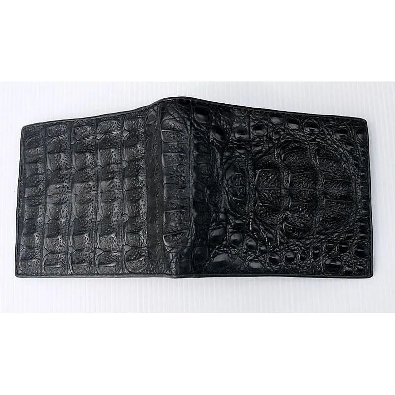 Big Black Hornback Crocodile Mens Wallet