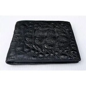 Big Black Hornback Crocodile Mens Wallet