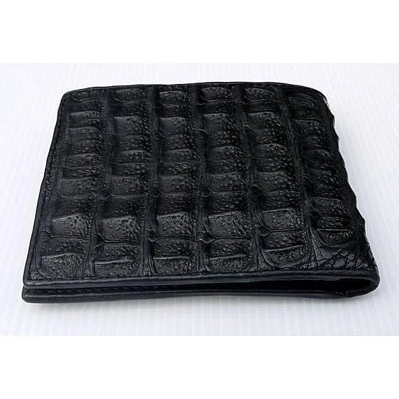 Big Black Hornback Crocodile Mens Wallet
