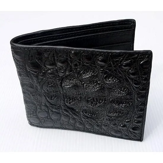 Big Black Hornback Crocodile Mens Wallet