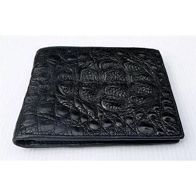 Big Black Hornback Crocodile Mens Wallet