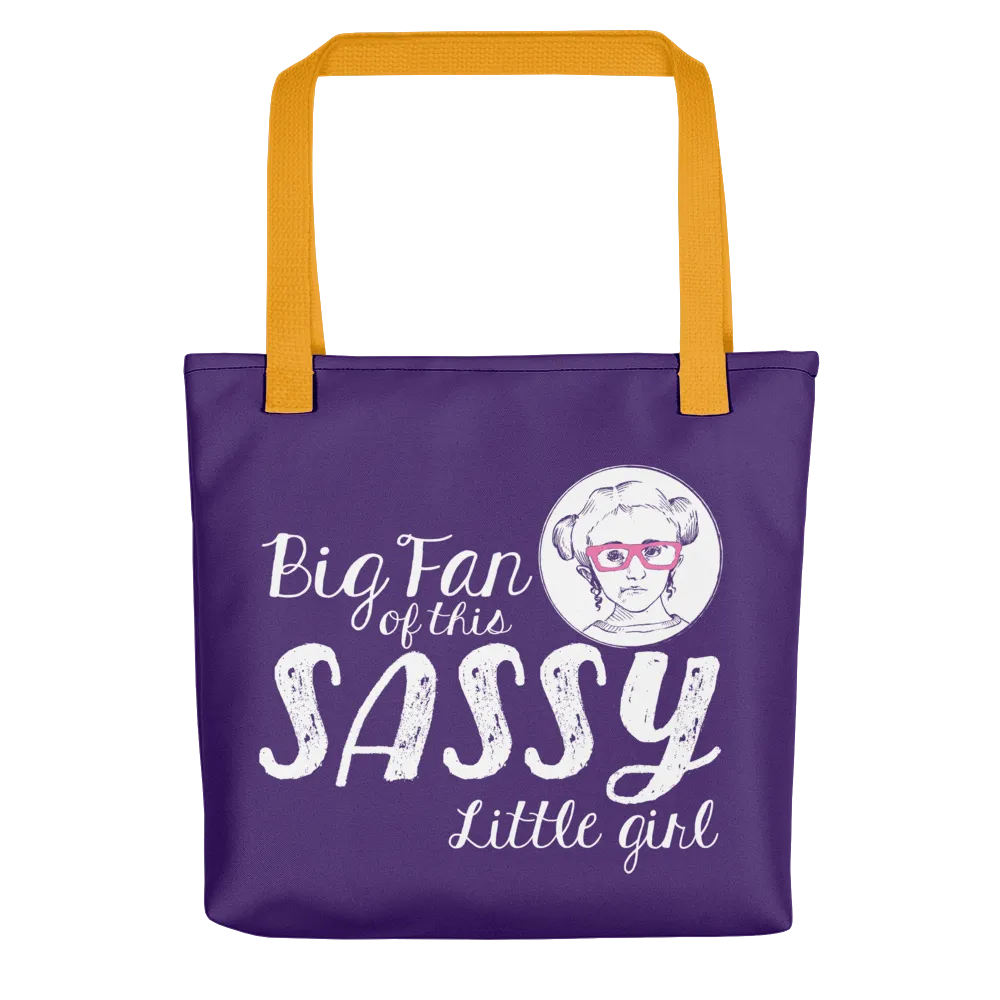 Big Fan of this Sassy Little Girl (Esperanza - Raising Dion) Purple Tote Bag