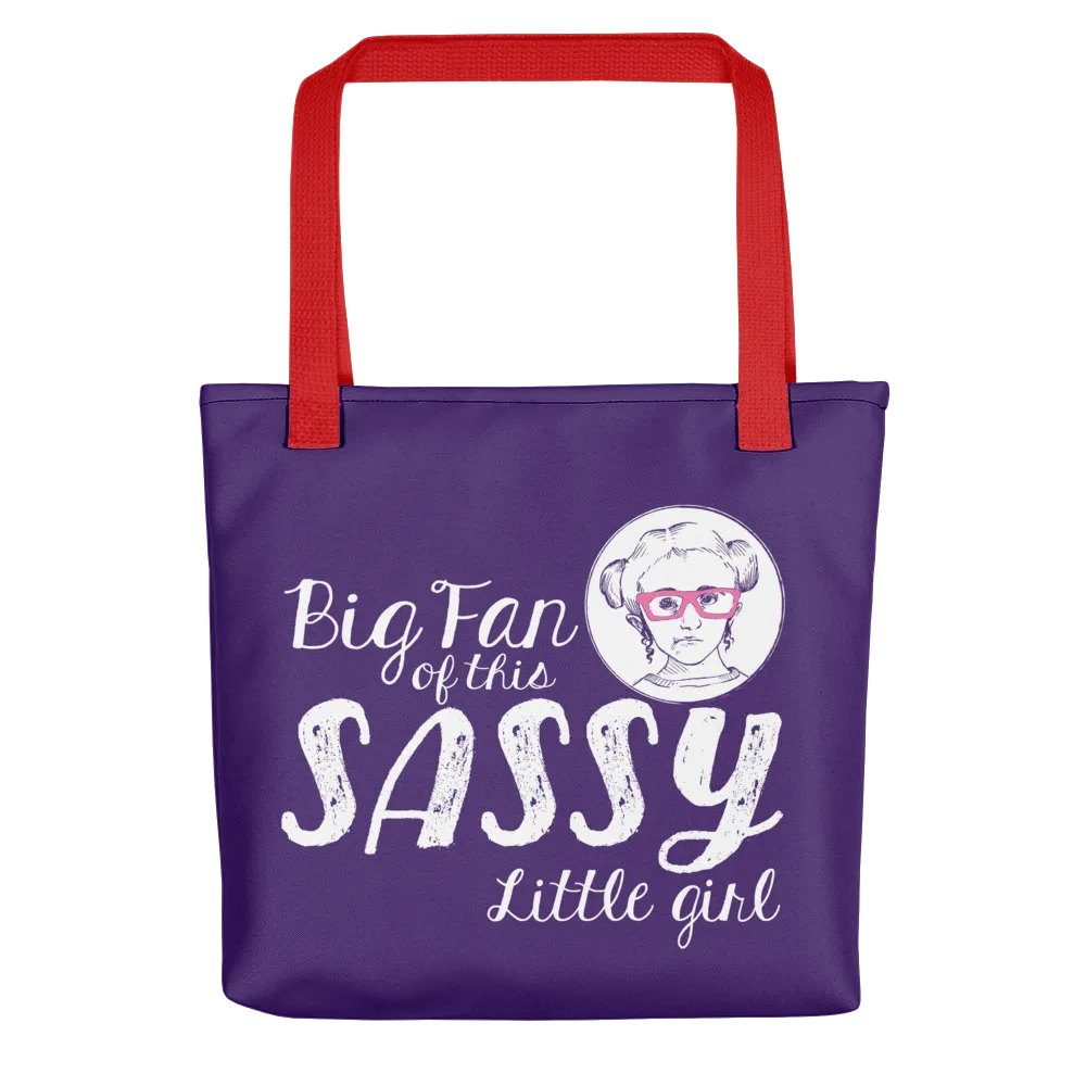 Big Fan of this Sassy Little Girl (Esperanza - Raising Dion) Purple Tote Bag
