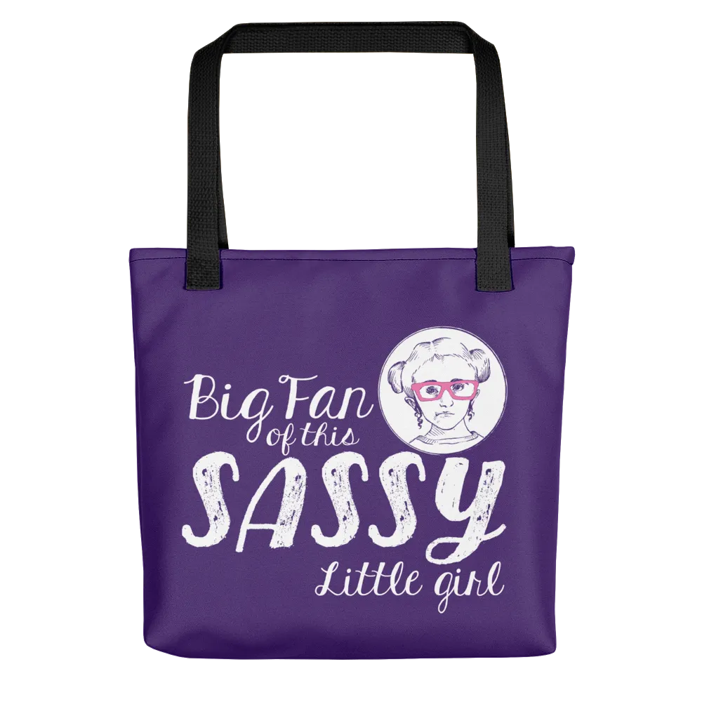 Big Fan of this Sassy Little Girl (Esperanza - Raising Dion) Purple Tote Bag