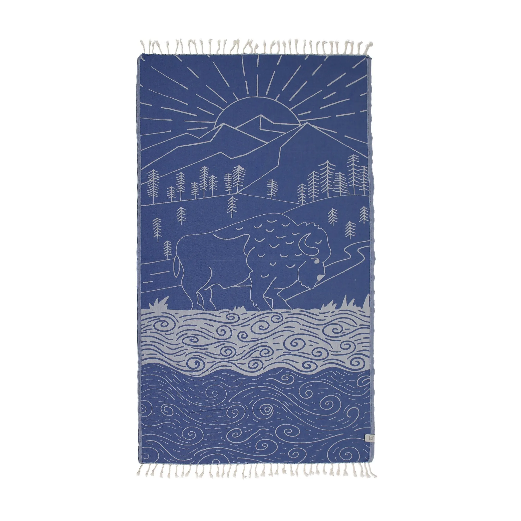 Bison Mountain Peshtemal Pure Cotton Beach Towel by La'Hammam