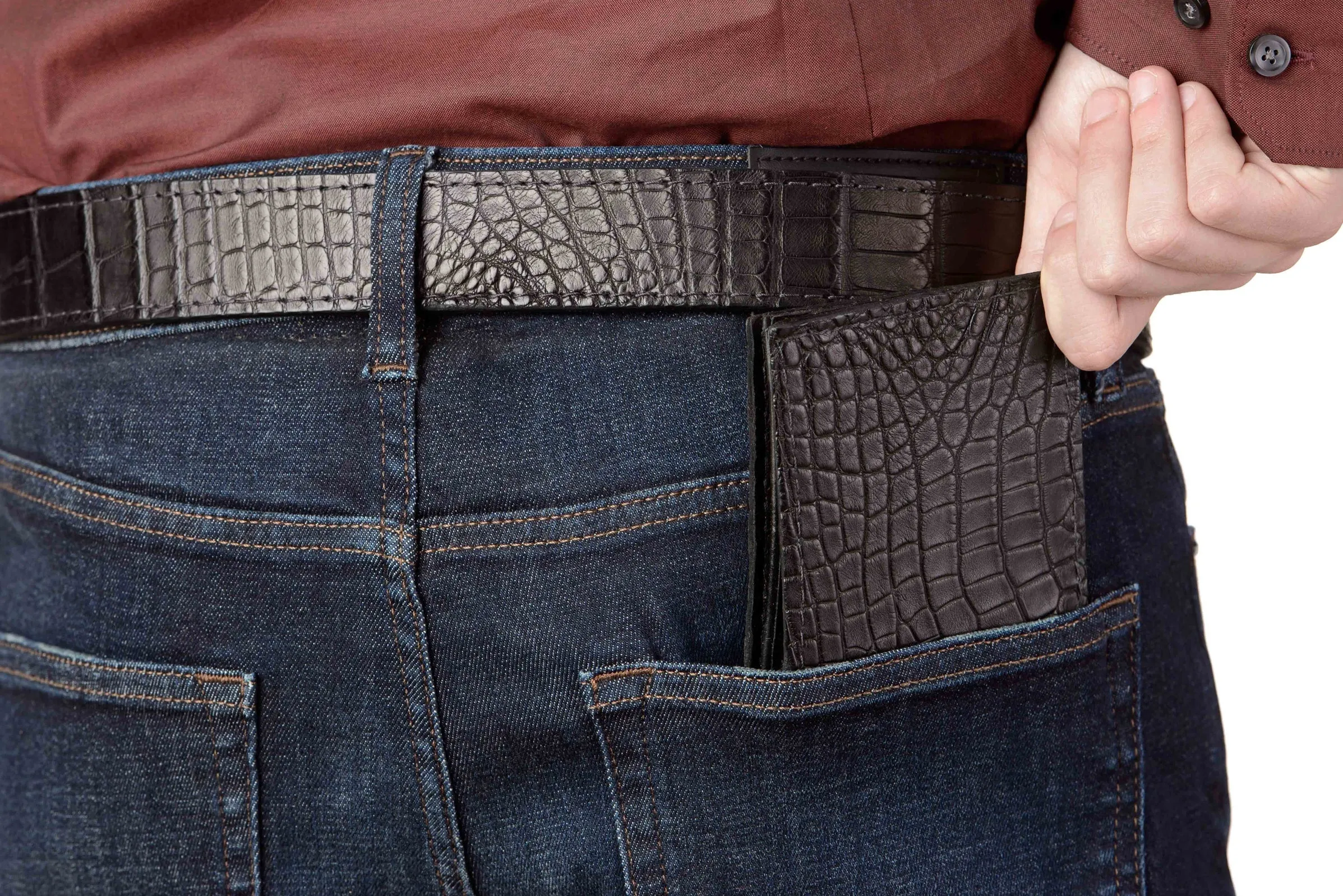 Black Alligator Bifold Wallet for Men