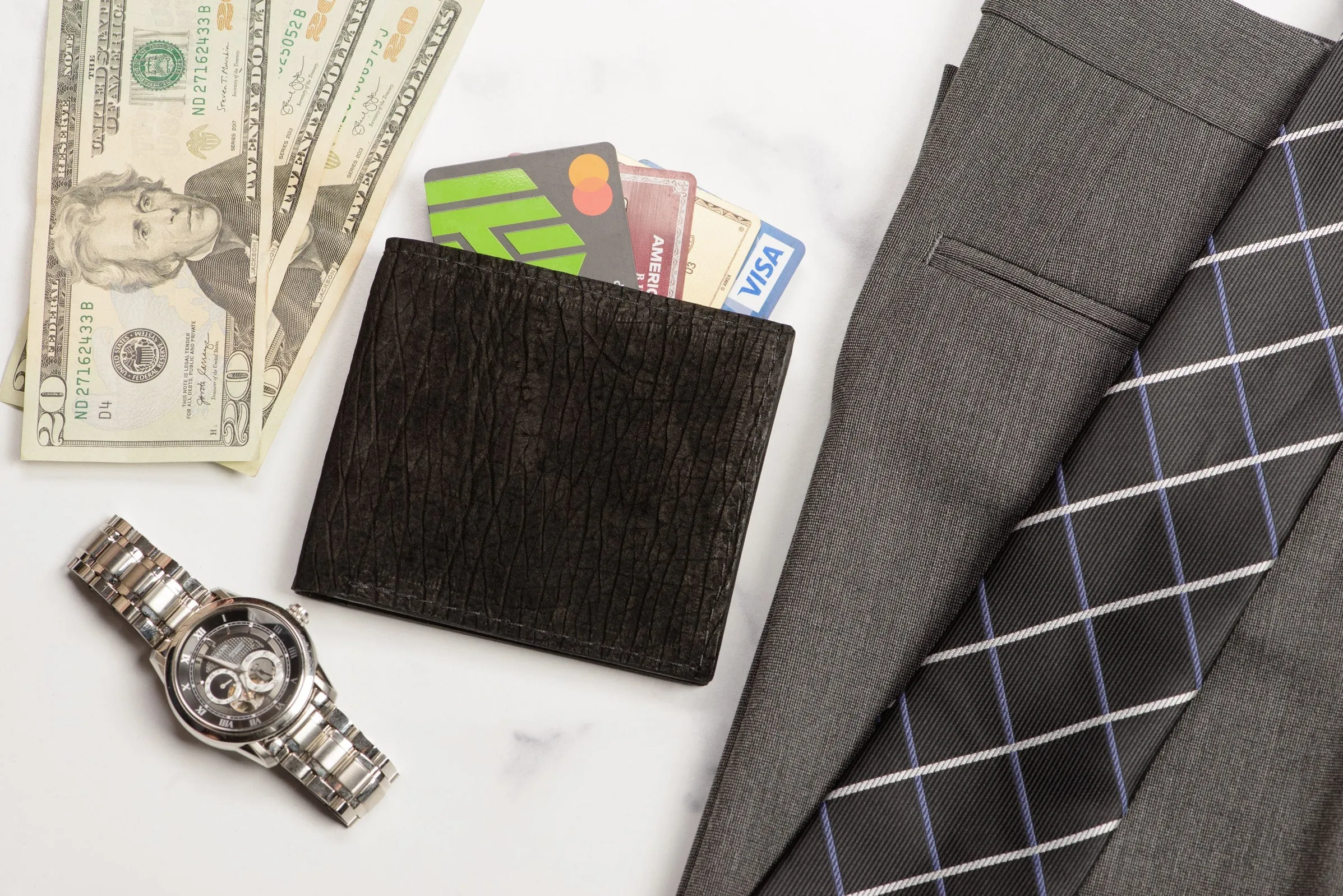 Black Alligator Bifold Wallet for Men