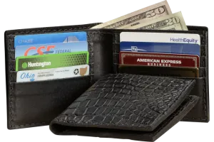 Black Alligator Bifold Wallet for Men