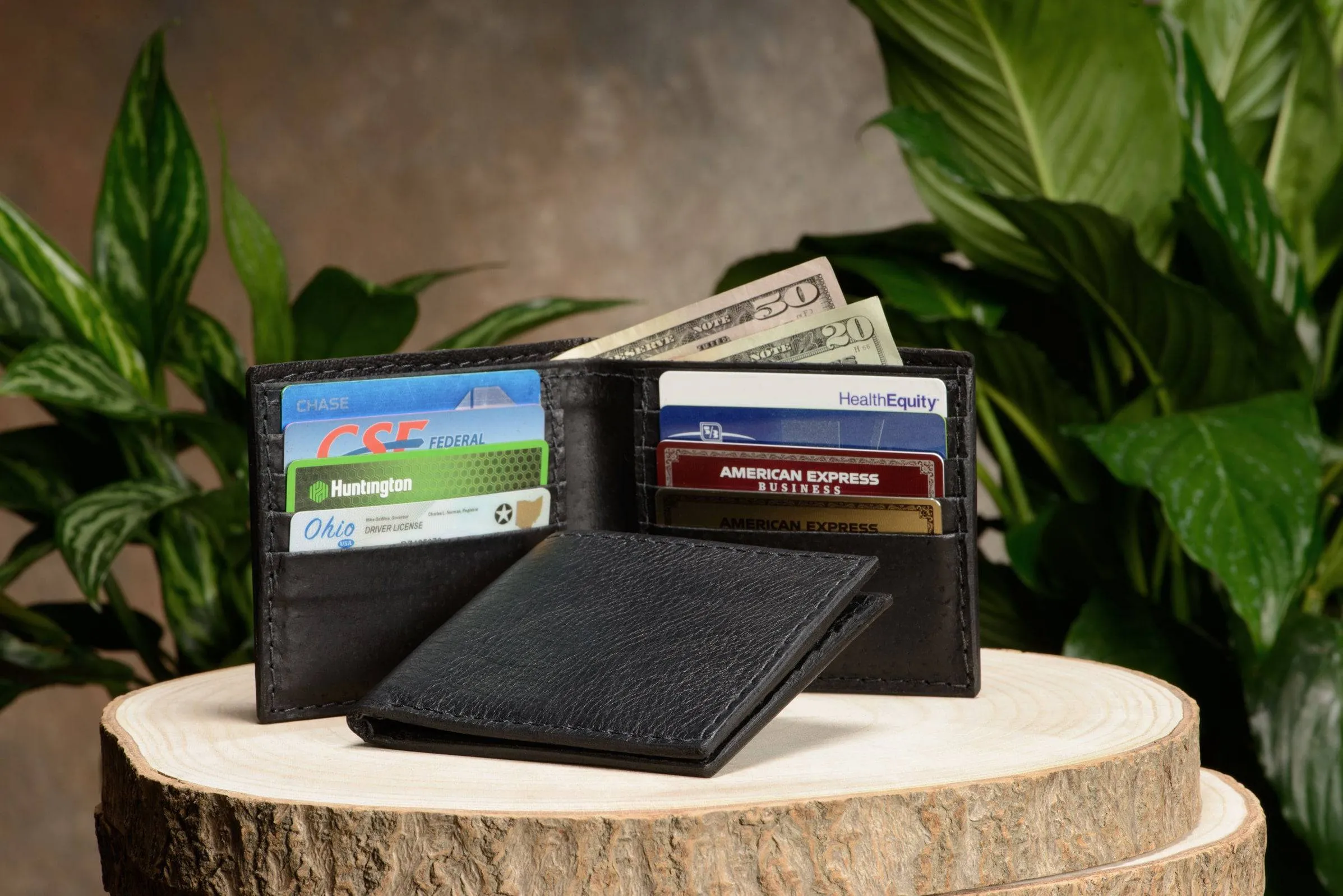 Black American Bison Bifold Wallet