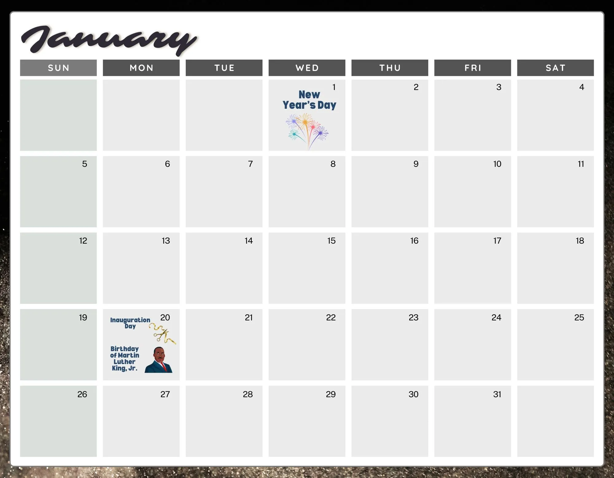 Black Girl Magic 2025 Calendar Printable Planner, Editable Office Calendar 2025, Printable Calendar, Digital Planner, Digital Download PDF