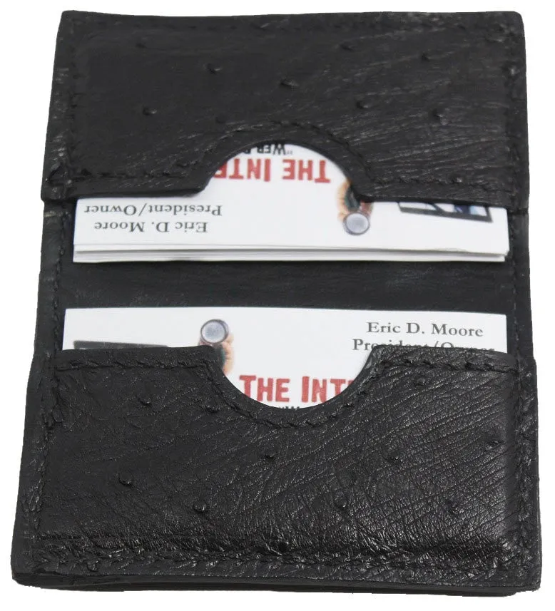 Black Ostrich Credit Card & Business Card Wallet