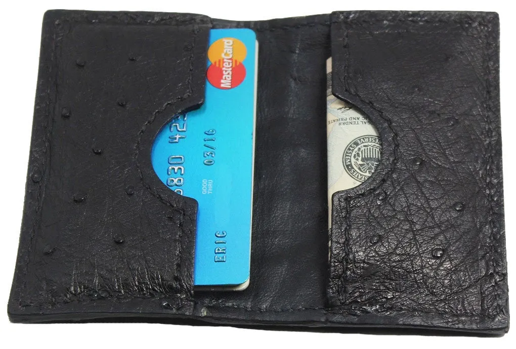 Black Ostrich Credit Card & Business Card Wallet
