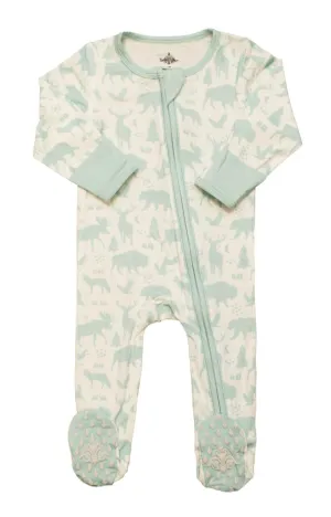 Blue Animals Footie