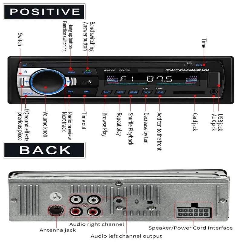 Bluetooth MP Player Radio Stereo