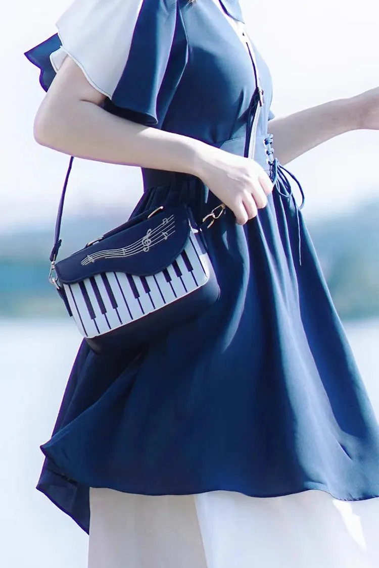 Blue/White Piano Note Music Sweet Lolita Shoulder Bag