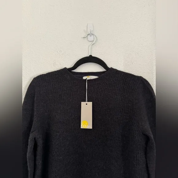 BODEN Jewel Button Fluffy Wool Alpaca Blend Sweater in Black Size Small NEW