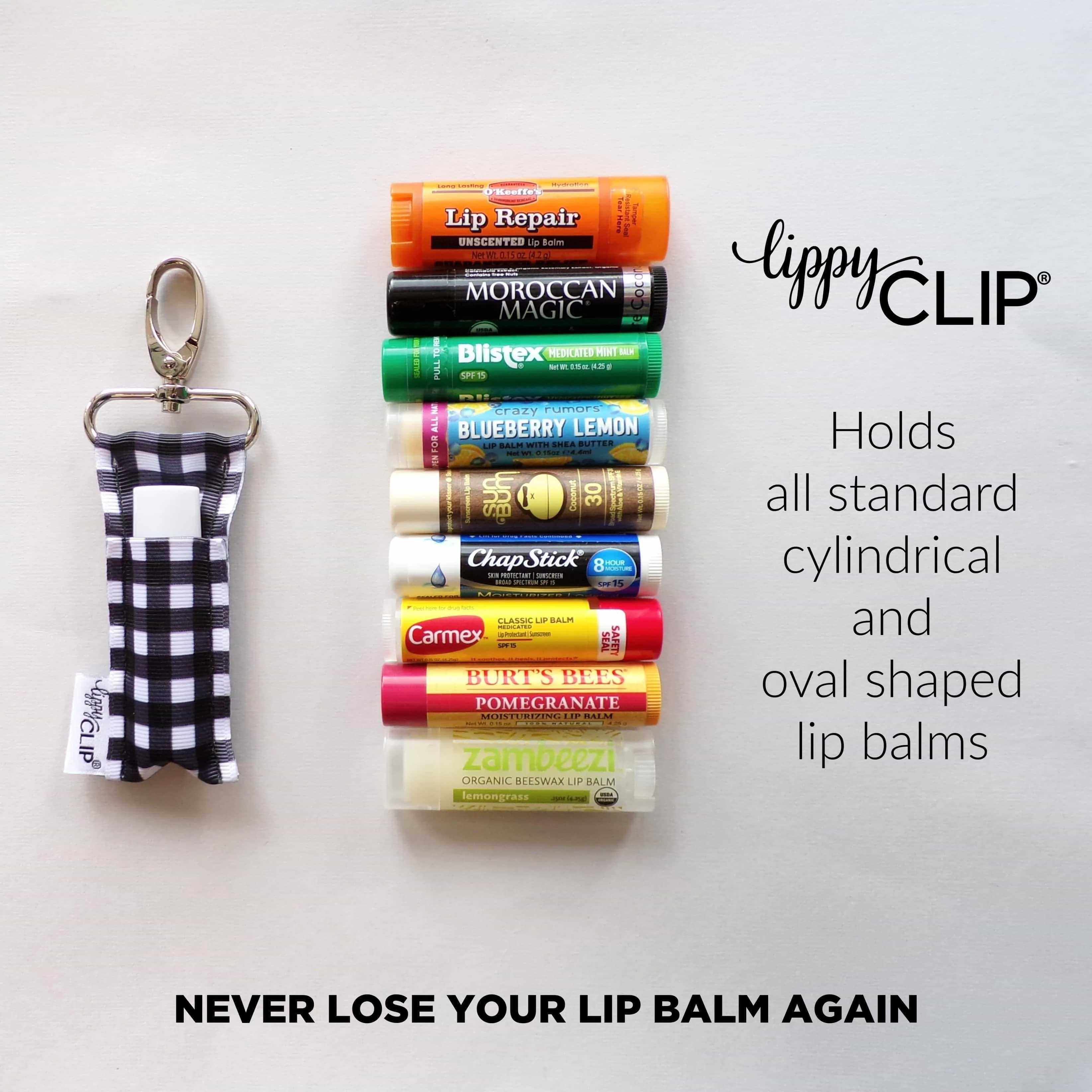 Bold Diagonal Stripe LippyClip® Lip Balm Holder Chapstick