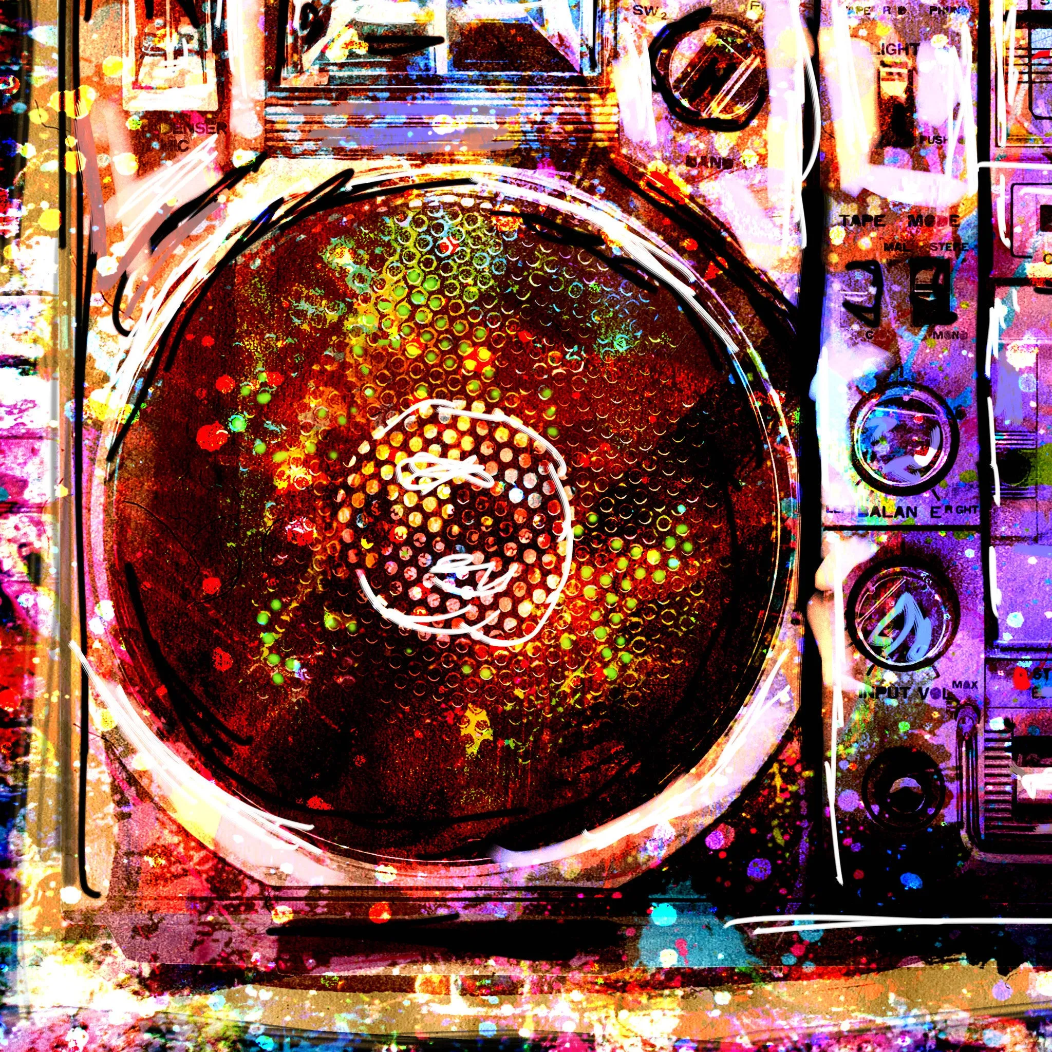 Boombox Art Print, Music art, Radio Artwork