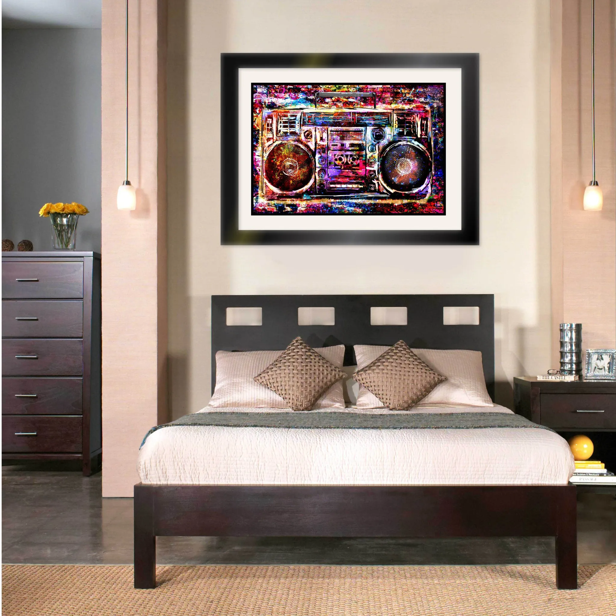Boombox Art Print, Music art, Radio Artwork