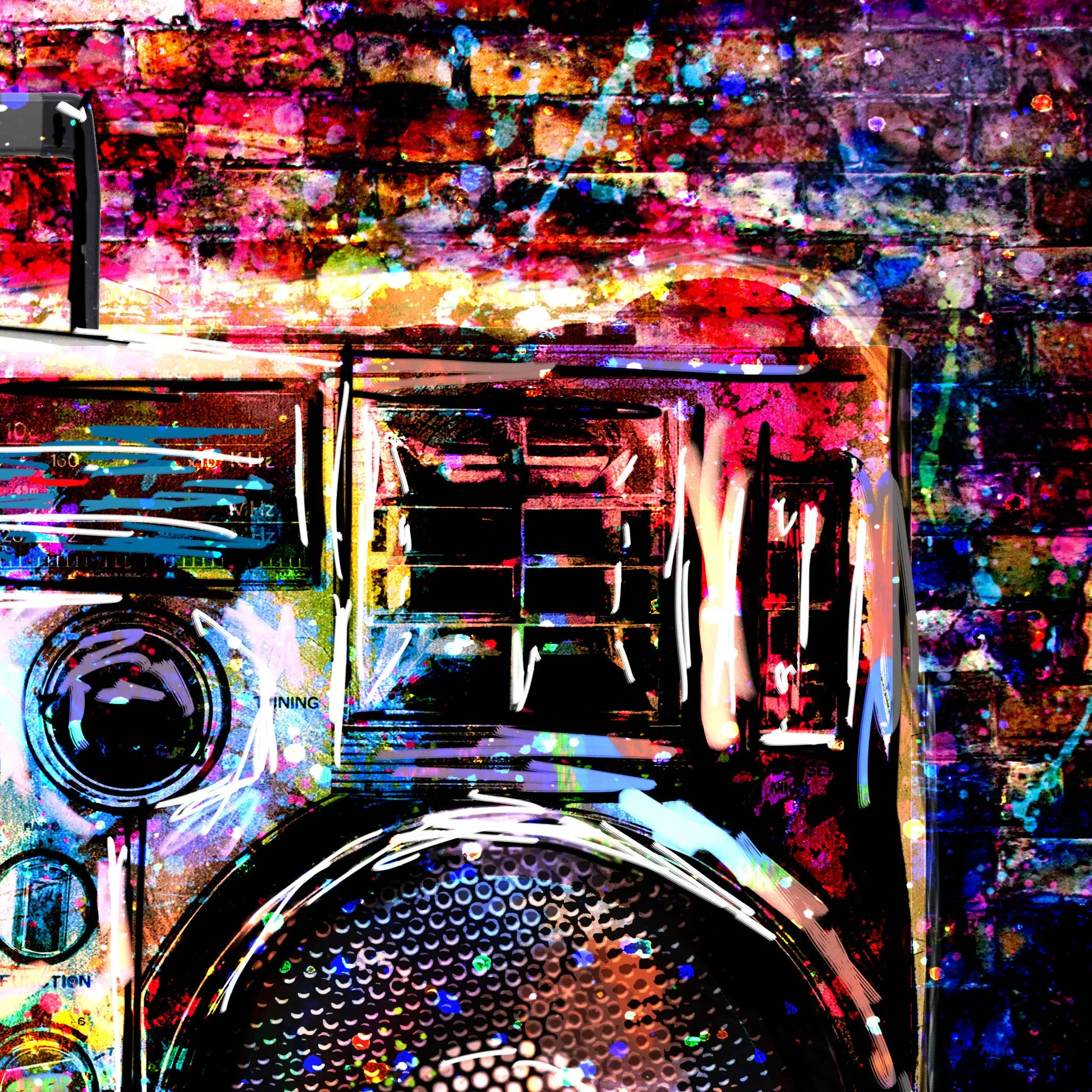Boombox Art Print, Music art, Radio Artwork