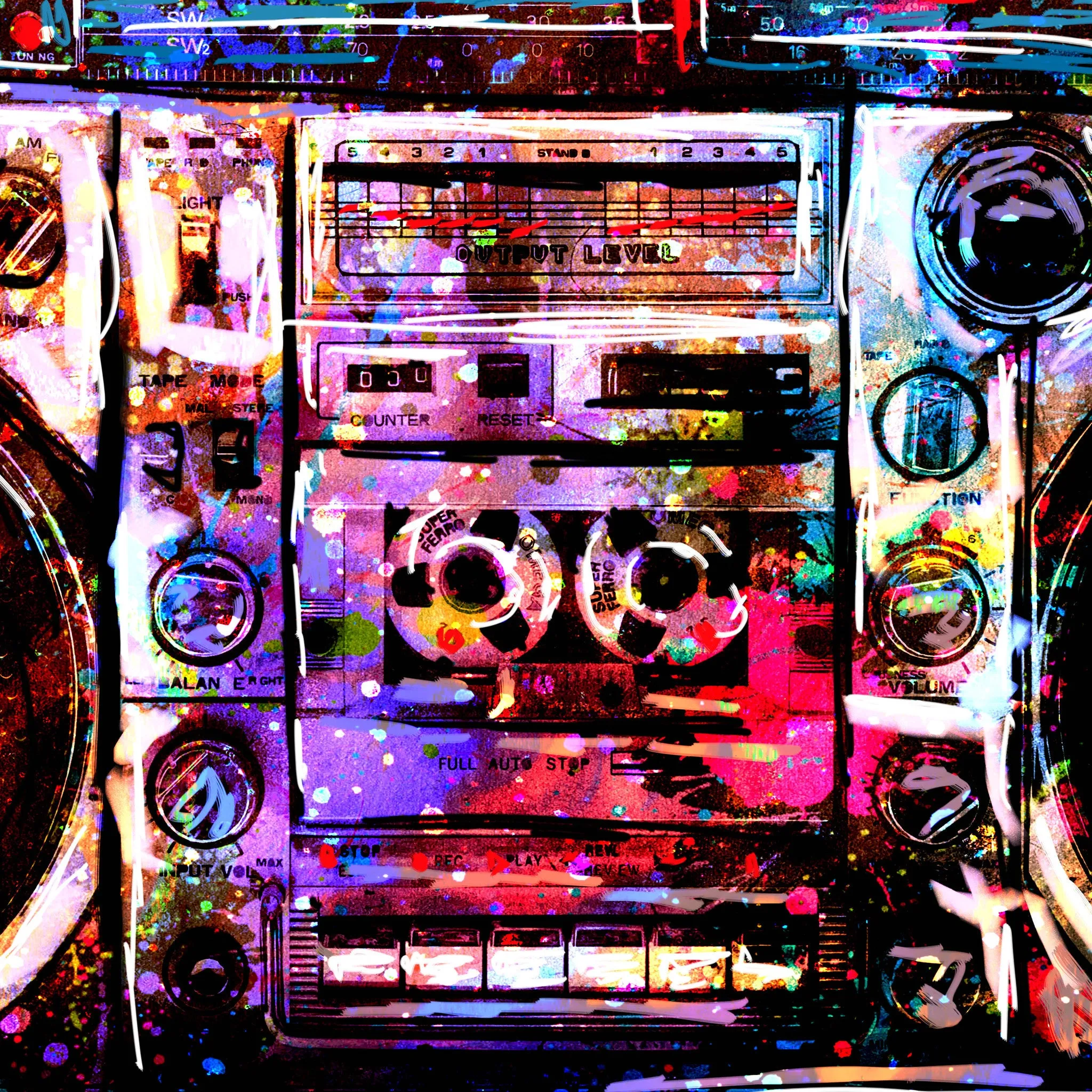 Boombox Art Print, Music art, Radio Artwork