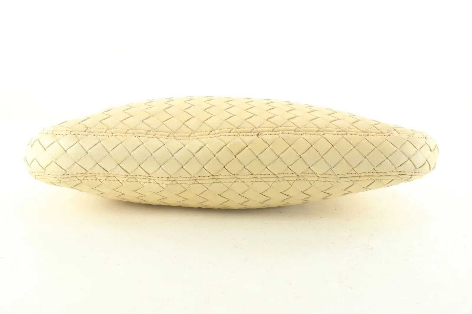 Bottega Veneta Ivory Beige Intrecciato Woven Leather Shoulder Bag 1BV912K