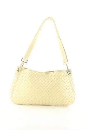 Bottega Veneta Ivory Beige Intrecciato Woven Leather Shoulder Bag 1BV912K