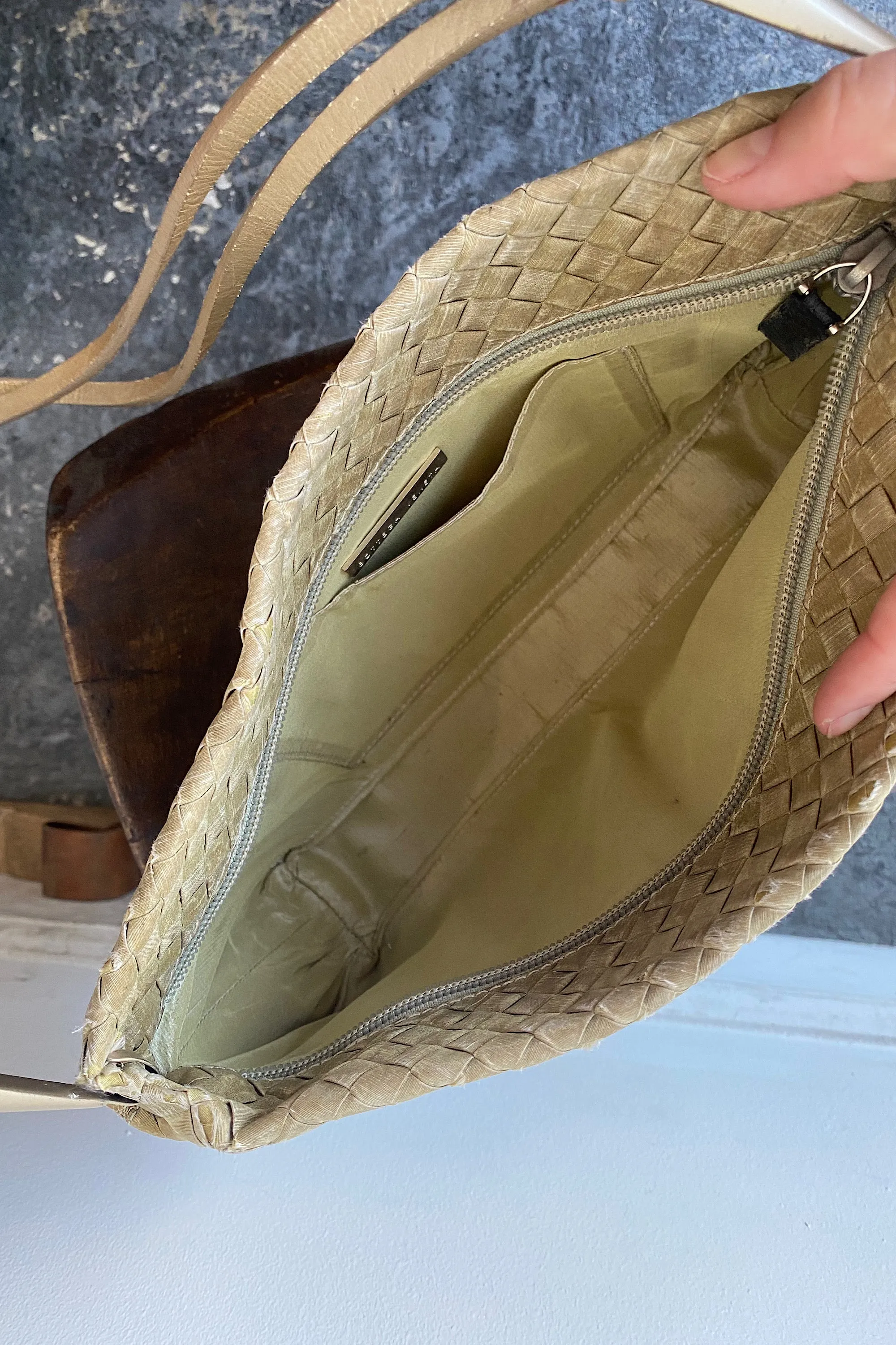Bottega Veneta Tan Woven Bag