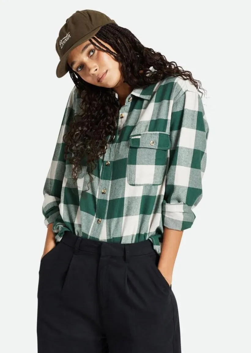 Bowery BF L/S Flannel Pine Needle/ Beige