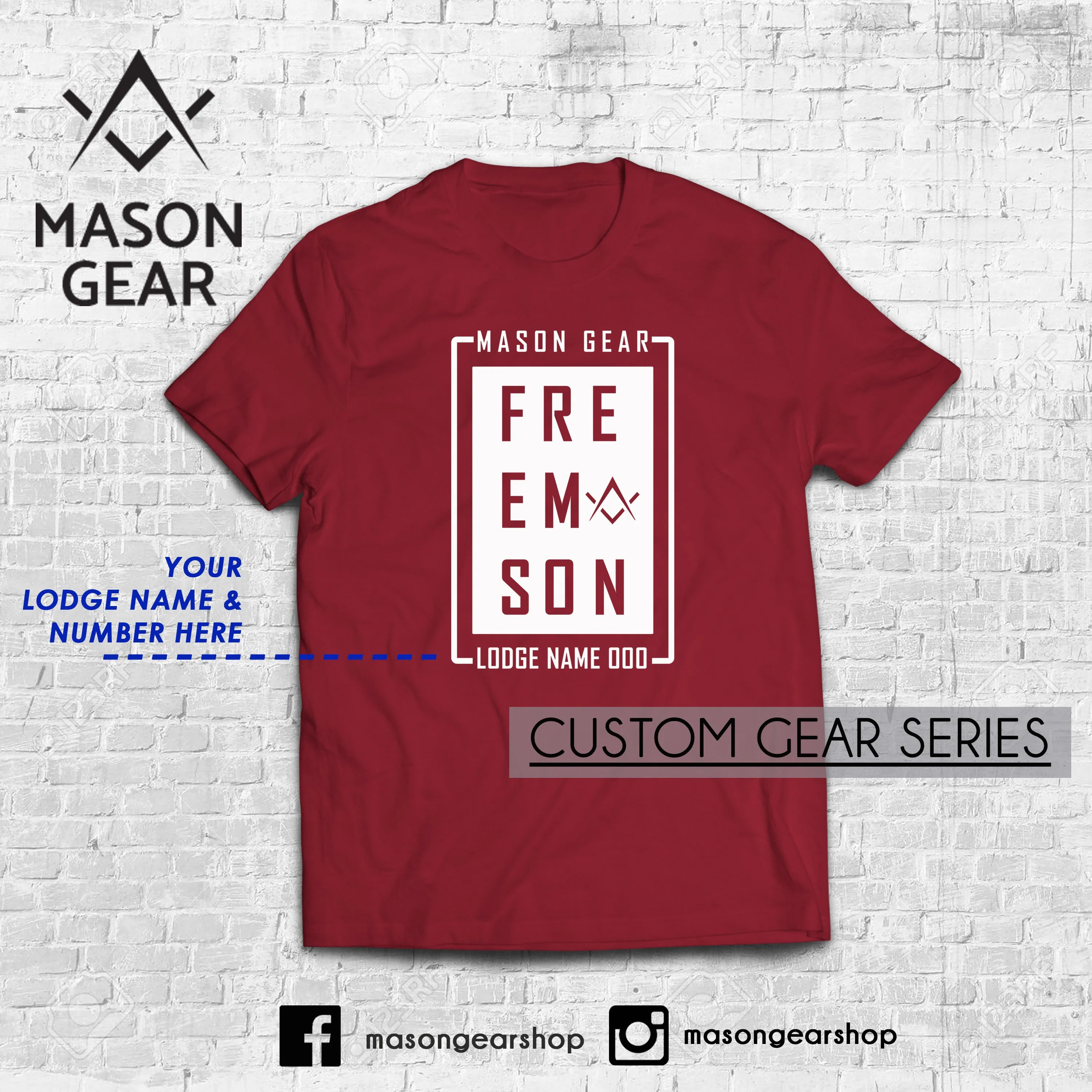 BOXED t-shirt design - Print your Lodge name and number