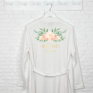 Bride Champagne Gold Floral Wedding Dressing Gown