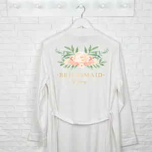 Bridesmaid Champagne Gold Floral Wedding Dressing Gown