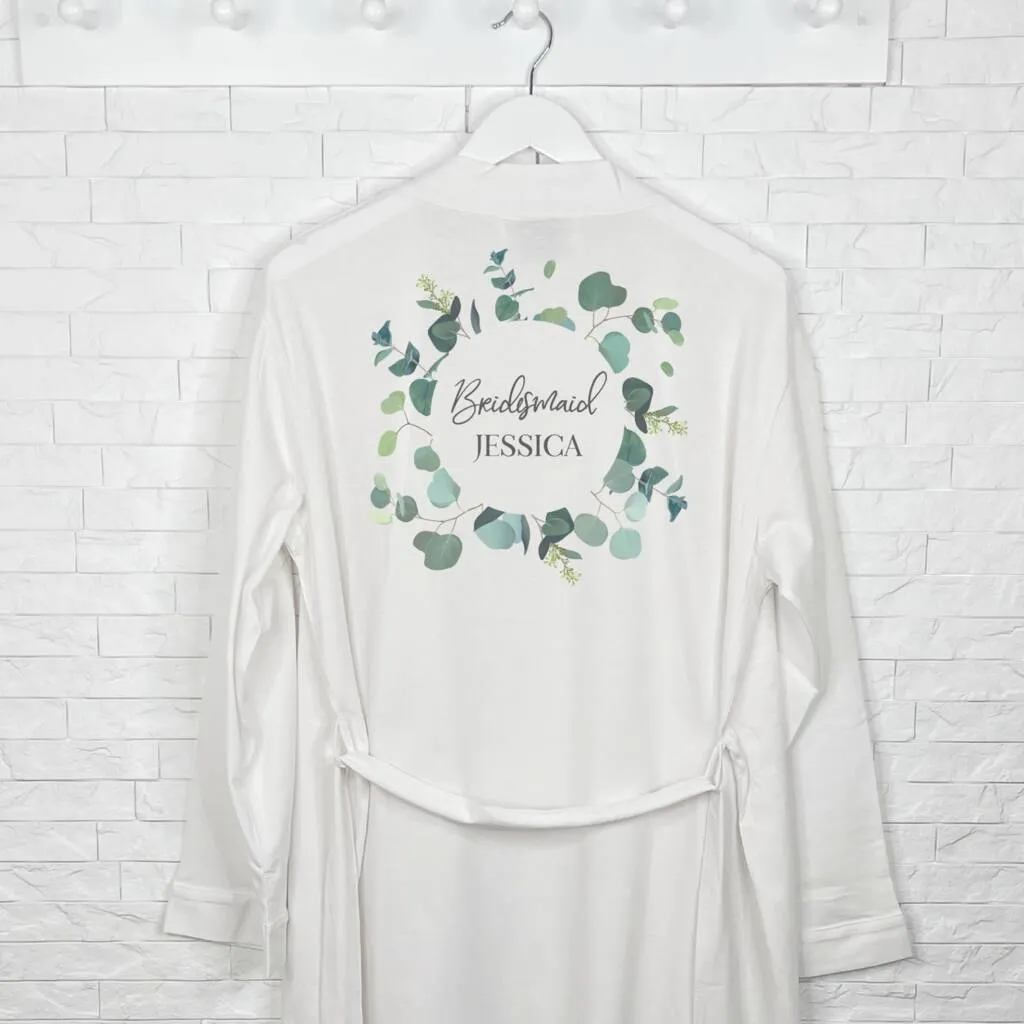 Bridesmaid Eucalyptus Wedding Dressing Gown