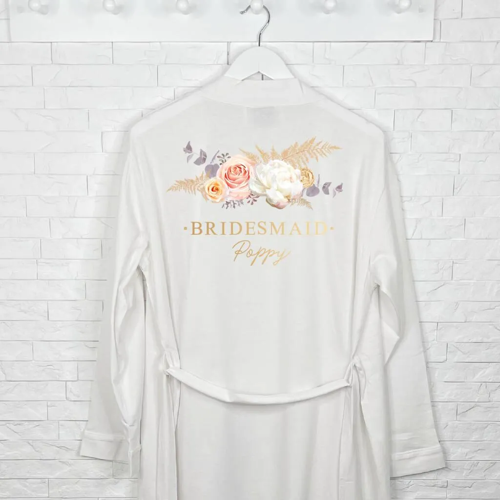 Bridesmaid Pampas Floral Wedding Dressing Gown