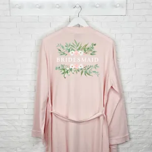 Bridesmaid Pink Floral Wedding Dressing Gown